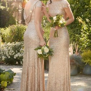 Sorella Vita Gold Sequin Bridesmaids Dress